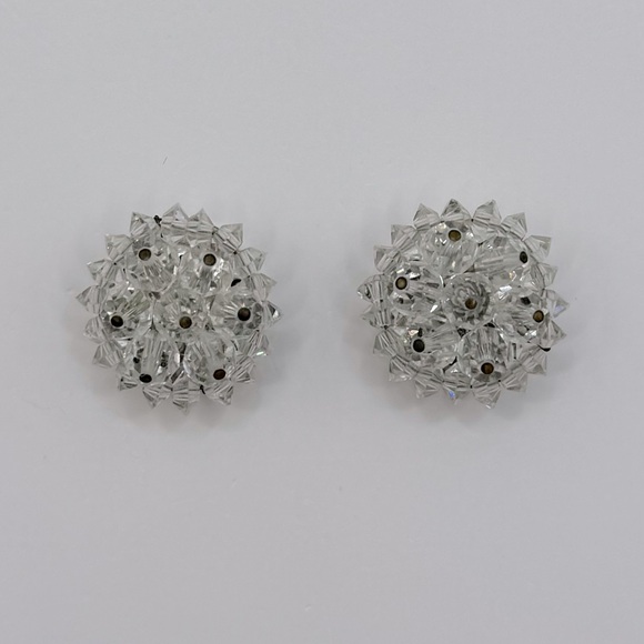 VINTAGE Crystal Beaded Button Covers - Set of 2 - Picture 10 of 13